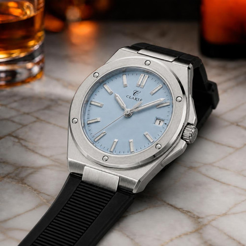 Men watch silver - silver, ice